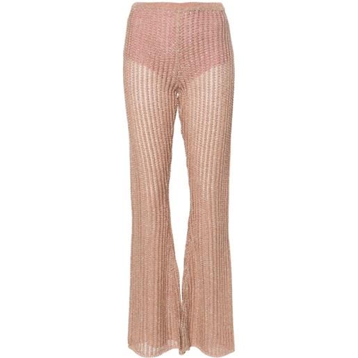 Forte Forte high-waist bootcut knitted trousers - marrone