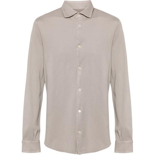 Fedeli piqué cotton shirt - grigio