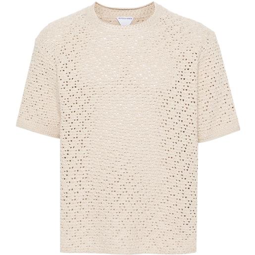 Bottega Veneta short-sleeve knitted t-shirt - toni neutri