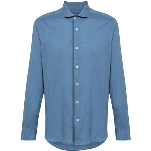 Fedeli long-sleeves cotton shirt - blu