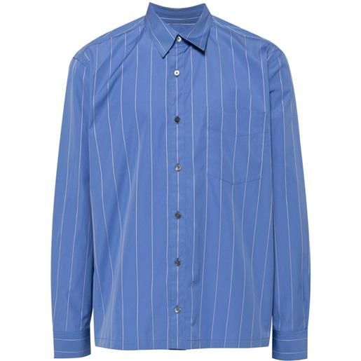 Paul Smith vetical-stripe print cotton shirt - blu