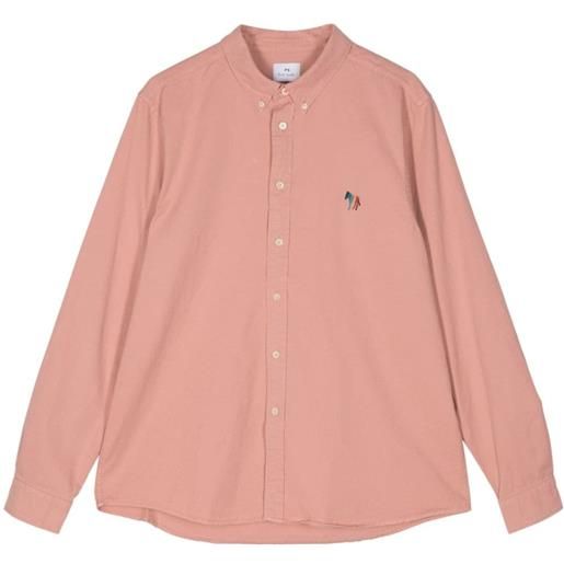 PS Paul Smith broad stripe zebra embroidered shirt - rosa