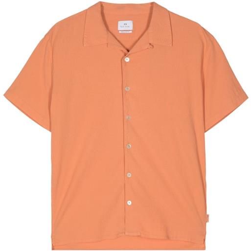 PS Paul Smith cotton seersucker shirt - arancione