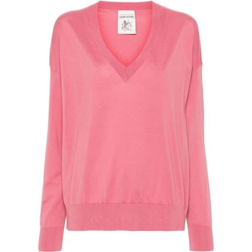 Semicouture long-sleeve cotton jumper - rosa