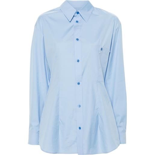 Marni long-sleeve cotton shirt - blu