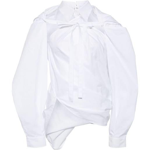 pushBUTTON camicia asimmetrica - bianco