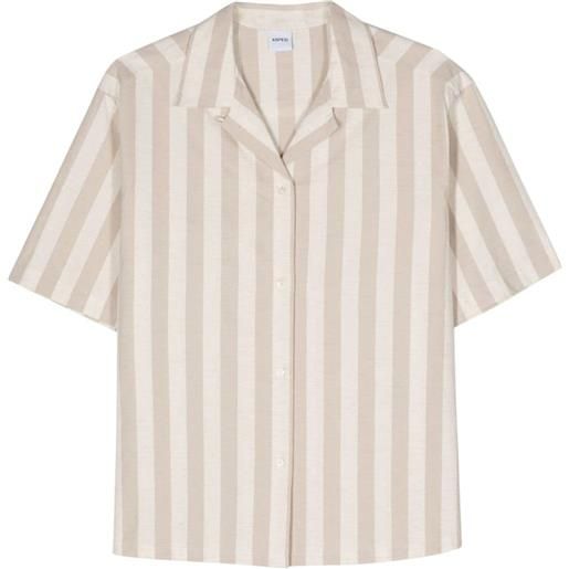 ASPESI striped slub-texture shirt - toni neutri