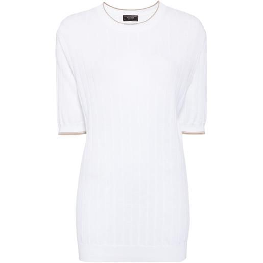 Peserico t-shirt a coste - bianco