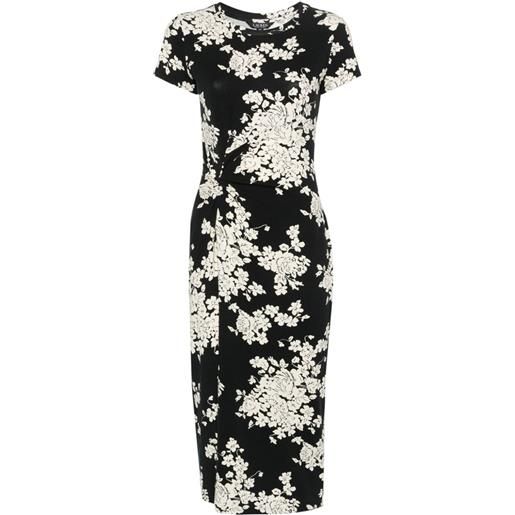 Lauren Ralph Lauren floral knotted midi dress - nero
