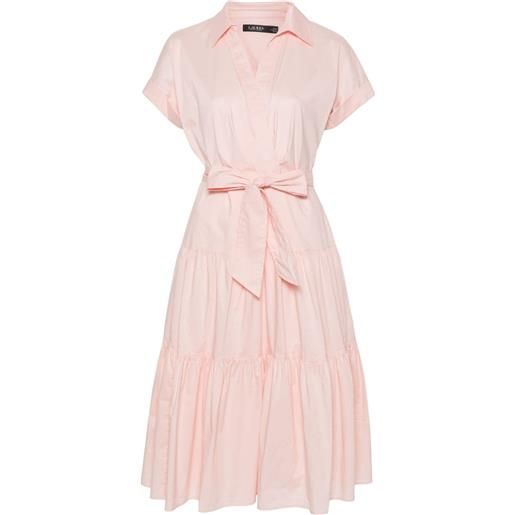 Lauren Ralph Lauren cotton tiered midi dress - rosa