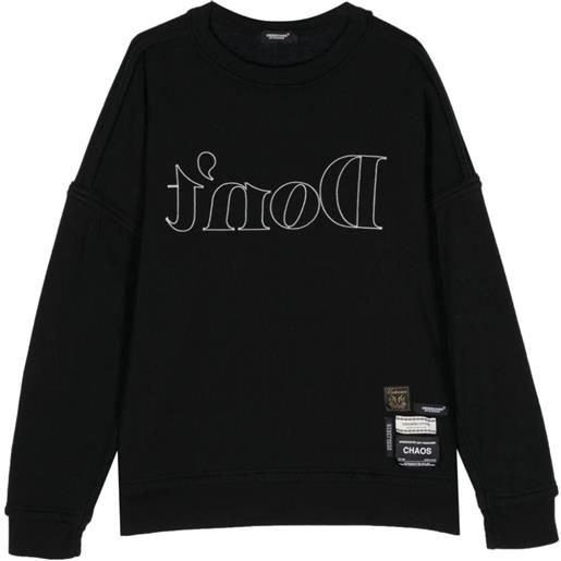 Undercover slogan-embroidered drop-shoulder sweatshirt - nero
