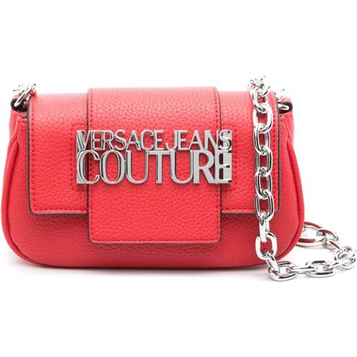 Versace Jeans Couture borsa a spalla con placca logo - rosso