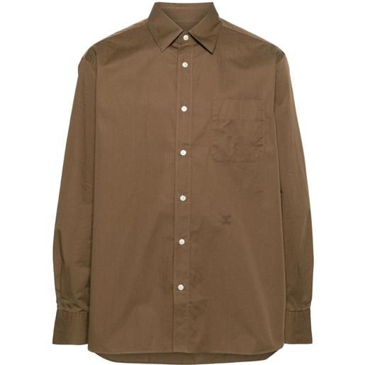 Closed logo-embroidered cotton shirt - verde