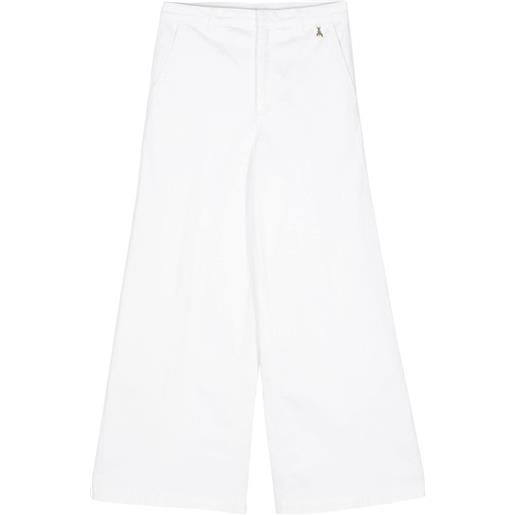 Patrizia Pepe logo-charm wide-leg trousers - bianco