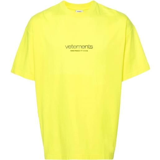 VETEMENTS t-shirt con logo goffrato - giallo