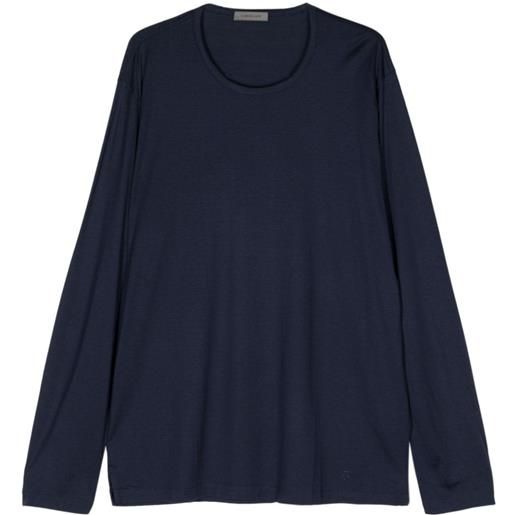 Corneliani round-neck silk t-shirt - blu