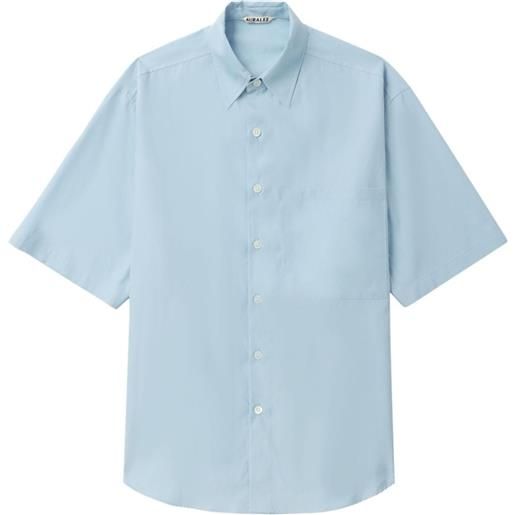 Auralee short-sleeved cotton shirt - blu