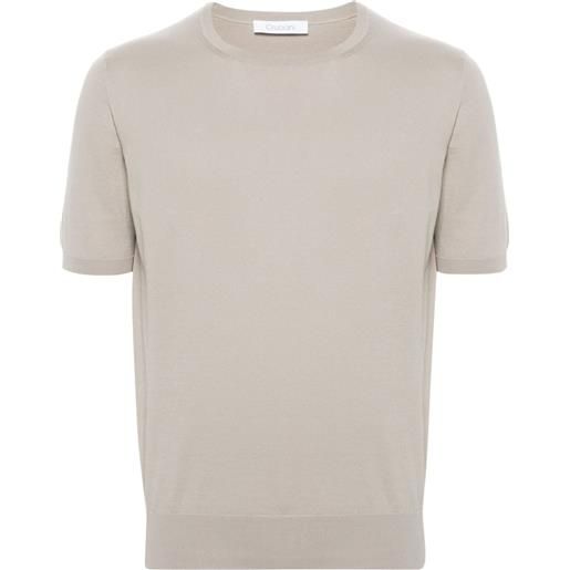 Cruciani fine-knit cotton t-shirt - toni neutri