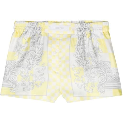 Versace barocco-print silk shorts - giallo