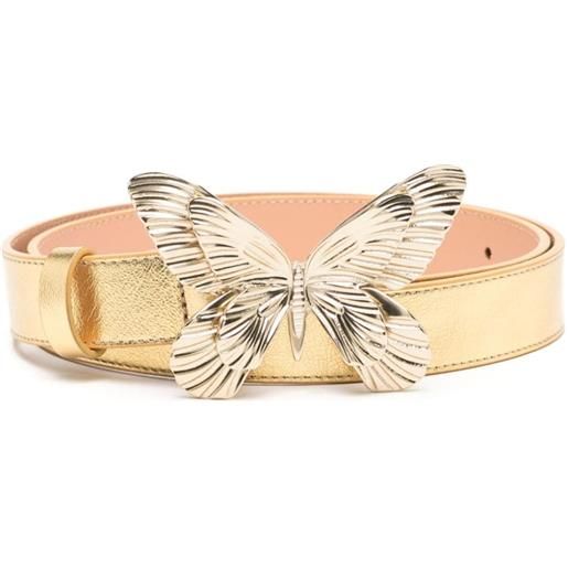 Blumarine butterfly-motif leather belt - oro