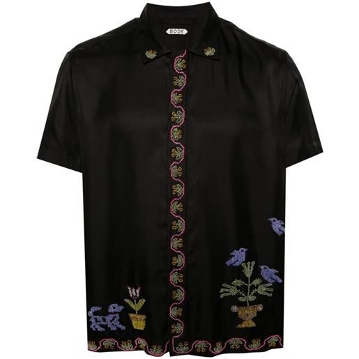 BODE garden sampler silk shirt - nero