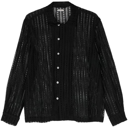 BODE meandering lace cotton shirt - nero