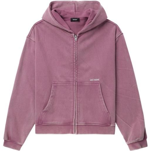 We11done logo-print cotton zip-up hoodie - rosa