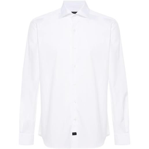Fay cutaway-collas cotton shirt - bianco