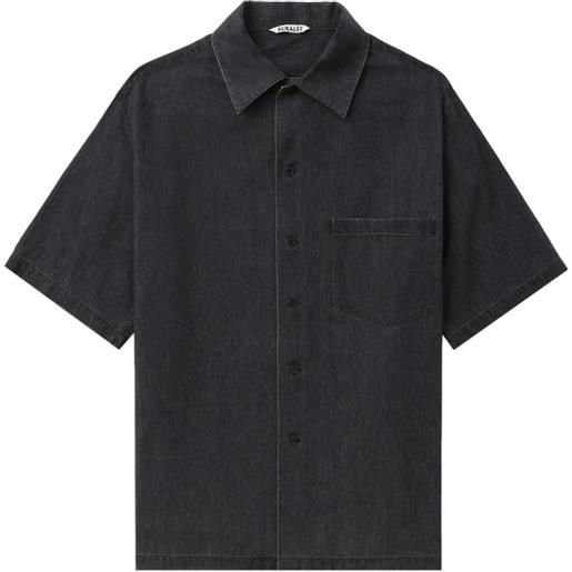 Auralee short-sleeved denim shirt - nero