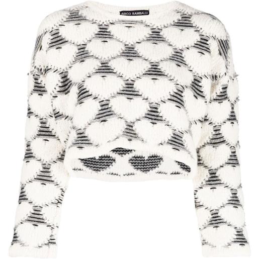 Marco Rambaldi maglione con effetto jacquard crop - bianco