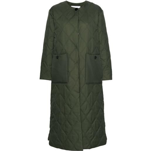 GANNI quilted single-breasted coat - verde