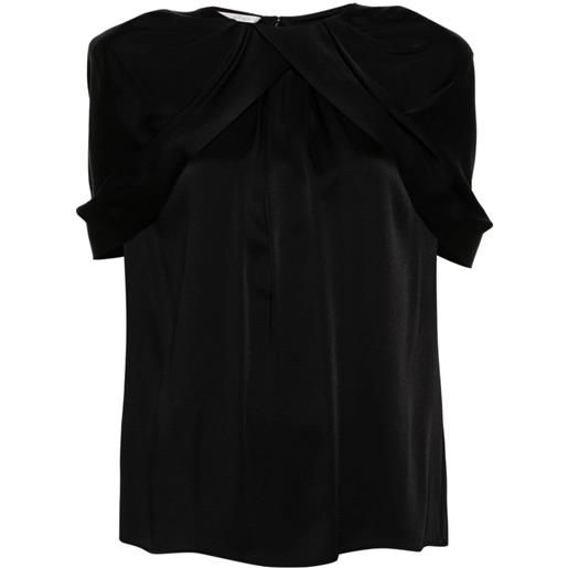 Stella McCartney cape-detail satin blouse - nero