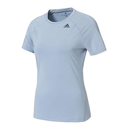 Adidas d2m tee solid maglietta manica corta per donna, blu (azutac), s