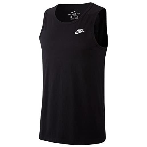 Nike sportswear, canotta uomo, black/(white), m
