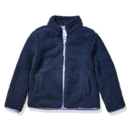 Amazon Essentials giacca con cerniera integrale in pile sherpa bambine e ragazze, nero, 6-7 anni