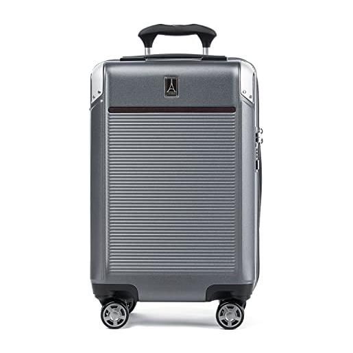 Travelpro platinum elite bagaglio a mano espandibile con lato rigido, 8 ruote girevoli, lucchetto tsa, valigia rigida in policarbonato, grigio vintage, bagaglio a mano compatto 51 cm