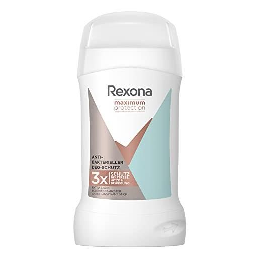 Rexona maximum protection - deodorante stick antibatterico anti-traspirazione, anti-sudorazione e odore corporeo, senza alcool, 40 ml, 6 pezzi