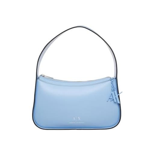 Armani Exchange elysees-catena con logo, borsa a tracolla donna, blue river, einheitsgröße
