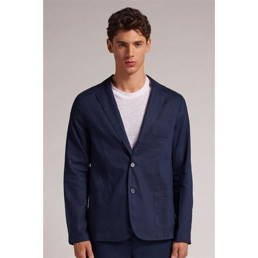 Intimissimi giacca in tela di lino e cotone blu