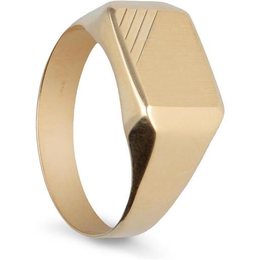 ORO&CO anello chevalier in oro giallo rettangolare