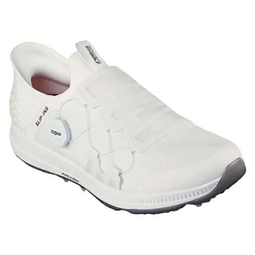 Skechers go elite 5 slip in twist fit, scarpe da golf impermeabili, ginnastica uomo, bianco senza pungiglione, 42 eu