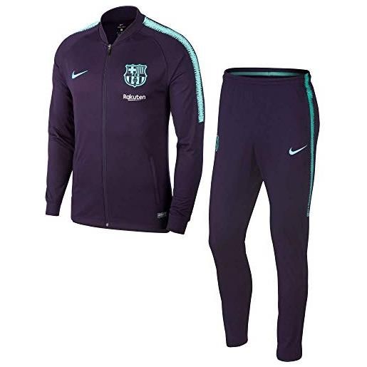 Nike fcb m nk dry sqd trk k, tuta da calcio uomo, purple dynasty/hyper turq/hyper turq