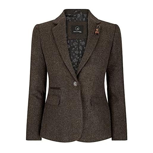 TruClothing.com giacca blazer o gilet da donna in tweed retro vintage blinders classico - marrone_blazer 44