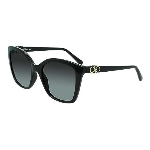 Salvatore Ferragamo ferragamo sf1026s 47549 001 black sunglasses polycarbonate, standard, 54 occhiali da sole, unisex-adulto
