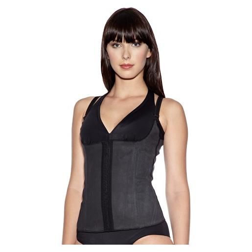 Esbelt shapewear slimming vest for women from latex with cotton lining - instant slimming effect and micro massage for waist & tummy - black - size small
