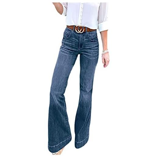 ZH8FCHAN donna zampa d'elefante casual lunghi stretch jeans larghi bootcut pantaloni in denim vita alta taglie jeans da lavoro sportivi per donna jeans a zampa con decorazione jeans zampa bambina