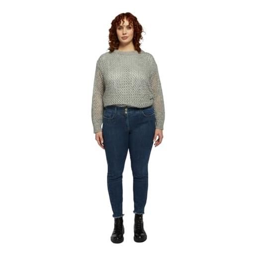FIORELLA RUBINO: jeans skinny con applicazioni curvy size blu stagione primavera estate 2024. 