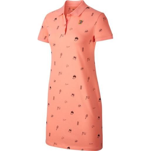 Nike vestito da tennis da donna Nike polo dress print - sunblush/brilliant orange