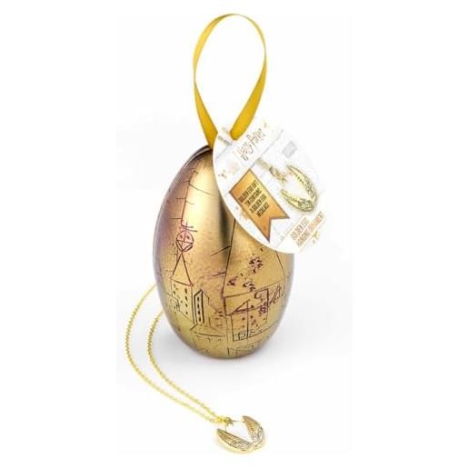 Harry potter uovo d'oro appeso ornamento con collana - oro, misura unica, zinco
