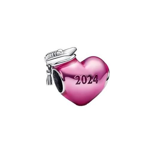 Feitery 2024 cuori rosa charm ciondoli libellule bracciale pandora compatibile regalo di souvenir della laurea